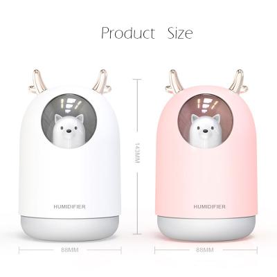 China Best Pet Cartoon Deer Humidifier /Cute Fashion Humidifier Purifier Ultrasonic Colorful Night Usb Light Nano Mist Lamp Animal Humidifier for sale