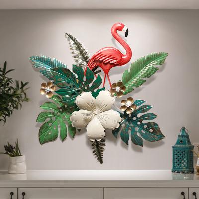 China Hot Selling Nordic Eco-friendly Factory Custom Still Life Style Wrought Iron Flamingo Living Room Bedroom Decorations for sale