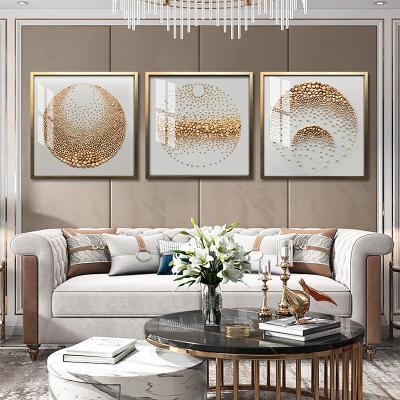 China Manufacturers Eco-friendly Custom Art Golden Stone Pebbles Suitable For Living Room Bedroom Decoration Painting for sale