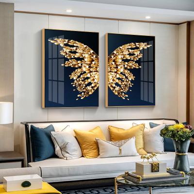 China Eco-friendly Custom Print Luxury Animal Landscape Abstract and Other Living Room Decoration 5D Diamond Gold Crystal Porcelain Canvas Paintings for sale