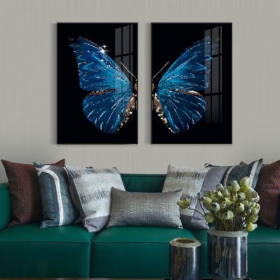 China Eco-Friendly Selling All Kinds of Exquisite Acrylic Crystal Porcelain Paintings Animal Beautiful Butterfly Designs for sale