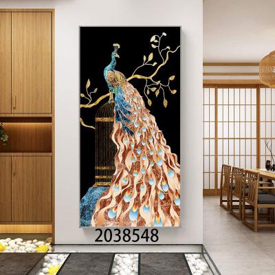 China Wholesale Eco-Friendly The Peacock On Black Background High Definition Print Art Decorative Canvas Painting For Home Wall Decor for sale