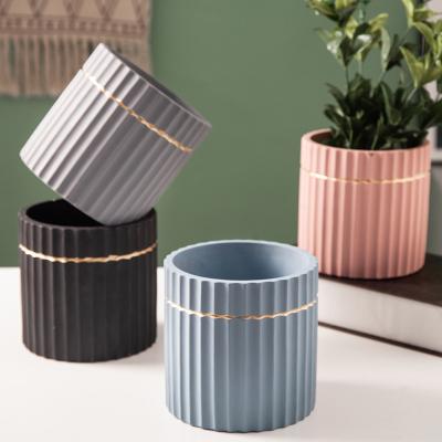 China Durable custom logo planta vasos online shopping 5.5 inch cement pot plants ideas decoration prices cheap plant pots for sale