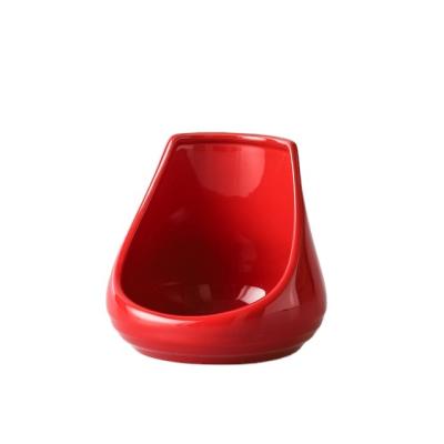 China Modern Kitchen Tool Accessories Red Ceramic Spoon Holder Household Recycle Storage Racks for sale