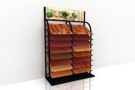 China Aangepaste geschilderd MDF houten vloer Display Stands plank beugel Te koop