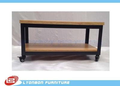 China Moblie retail display table black metal display table with castors en venta