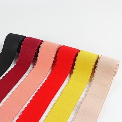 China Supply ribbed crescent rim elastic band polyester webbing clothing accessories for skirt waistband Te koop