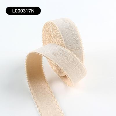 China Custom Your Own Brand Picot Elastic Bra Strap Jacquard Elastic For Underwear for sale