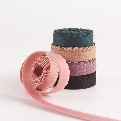 中国 Free Sample Comfort Plush Soft Picot Edge Elastic Band Elastic Trim Sewing Elastic For Bra Underwear 販売のため