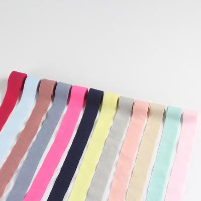 China Colored Soft 25mm Bias Binding Tape Edging Banding Piping Tape Elastic Bias Tape For Underwear Hairbands for sale