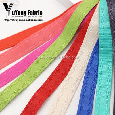 중국 Colorful Polyester Binding Jacquard Shoulder Strap Factory Low Price Elastic Bra Straps 판매용