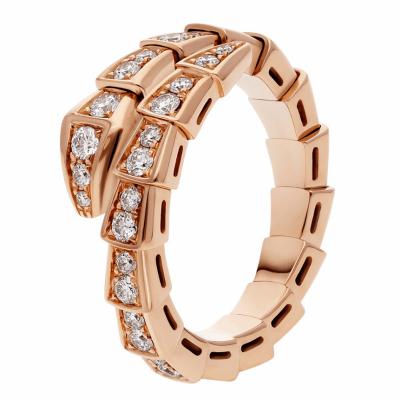 China Single Double Snake Serpenti trouwring 18K Rose Gold Te koop