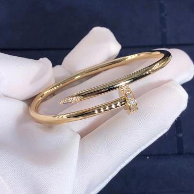 China 14K Juste Un Clou Bracelet Gold Nail Bangle com diamantes de laboratório personalizados à venda