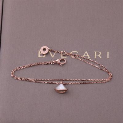 China 1 Motif White Mother Pearl 18KT Gold Bracelet Rose Gold Pendant for sale