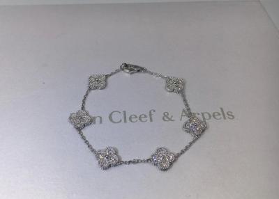 China Full Diamond Sweet Alhambra 6 Motief Armband Witgoud Juwelen Te koop