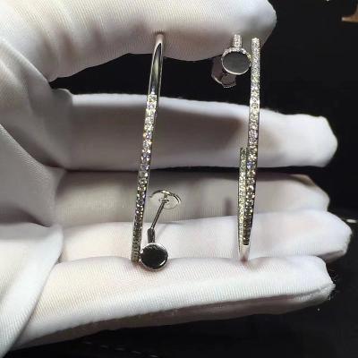 China Juste Un Clou Earrings Nail Shape 18K White Gold With Diamonds for sale