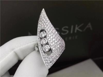 中国 ホーン 18K ホワイトゴールド ダイヤモンドリング 女性の婚約指輪 販売のため