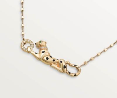 China 18K Gold Cheetah Pendant Necklace Fine Jewelry Customized for sale