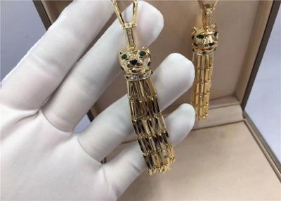 Cina Gioielli artigianali per auto, 18K Oro Giallo Panthère De Long Tassel Collare in vendita