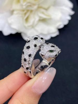 China Luxury White Gold 18K Diamond Rings Tiger Jewelry Custom for sale