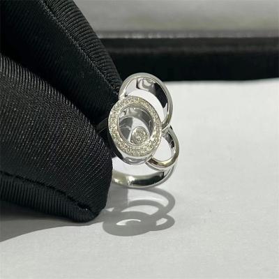 Chine Jeux personnalisés Chopard Happy Spirit Rings 18 carats or blanc diamant à vendre