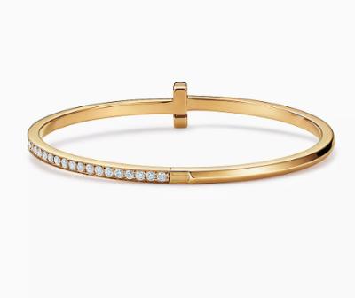 China Brazalete de diamantes estrecho en oro amarillo para mujeres hombres ODM China Fábrica de joyas en venta