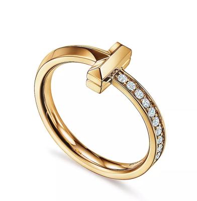 Κίνα T Couple Ring 18K Κίτρινο Χρυσό Προσαρμογή Άνδρες δαχτυλίδι Γυναίκες δαχτυλίδι προς πώληση