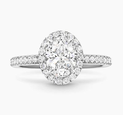 China HW The One Oval Shape Engagement Ring Proposal Ring 18K White Gold/Platinum Customization for sale