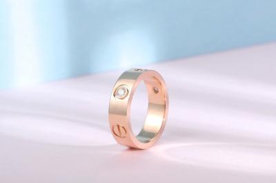 China 0.24ct Hk Setting Jewelry Diamond Carat VVS Stone Clarity Love Rings 18k Rose Gold for sale