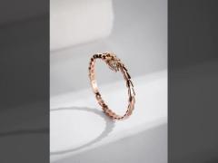 Large Emerald Luxury Brand Jewelry Engraved Gold BVL Bracelet