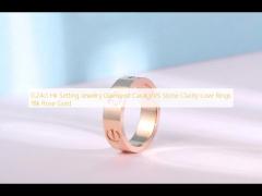 0.24ct Hk Setting Jewelry Diamond Carat VVS Stone Clarity Love Rings 18k Rose Gold