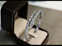 luxury jewelry brands Serpenti One Coil 3.88ct 18kt White Gold Bracelet BR857492