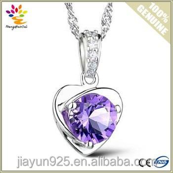 China Italian Style 925 Sterling Silver Pendant Jewelry, Diamond Solid Heart Pendant, Lovers Gemstone Heart Shape 925 Silver Pendant for sale