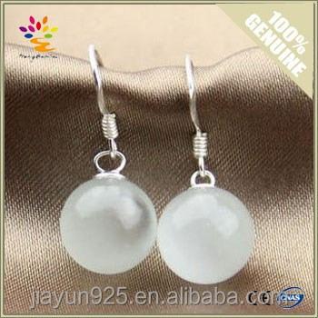 China Elegant Lady Style Fashion Ladies Design Opal Earrings Wholesale, Natural Opal Silver Dangling Drop Earrings, Cat Eyes Silver Drop Earrings for sale