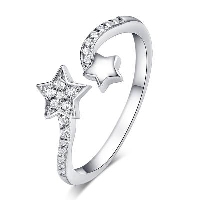 China Beautiful Fashion Style Mother Daughter Jewelry Micro Pave Sterling Silver 925 Silver Gold Ring Men Unisex Jewelry Owl Star Dubai Men's Ring for sale