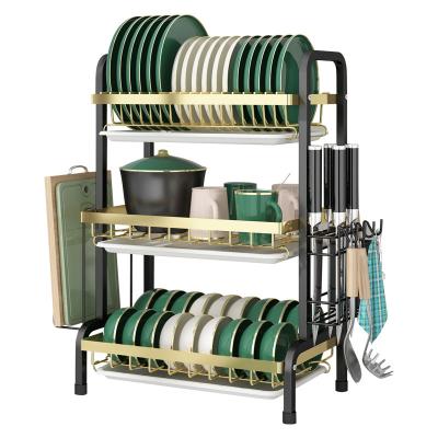 China Modern Kitchen Shelves Dish And Dish Storage Rack Drain Rack Household Dish Rack for sale