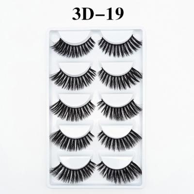 China 5 Pairs Reusable Handmade False 3D Lashes Portable Fake Volume Soft Fluffy Eyelashes for sale