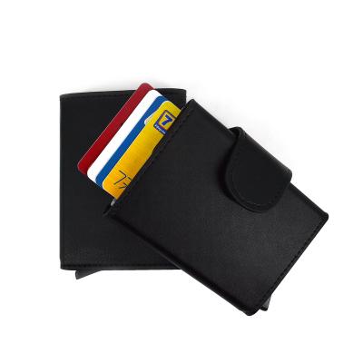 China Factory Price Ysure Metal PU Wallet RFID Card Holder Credit Card Case Leather Auto Aluminum Case Eco-friendly/Convenient/Business/Lifestyle for sale