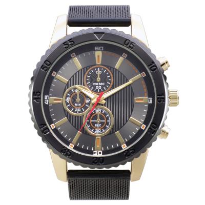 China Big Dial Waterproof Men Watch Multifunctional Calendar Sports Watch Quartz Waterproof Watch for sale