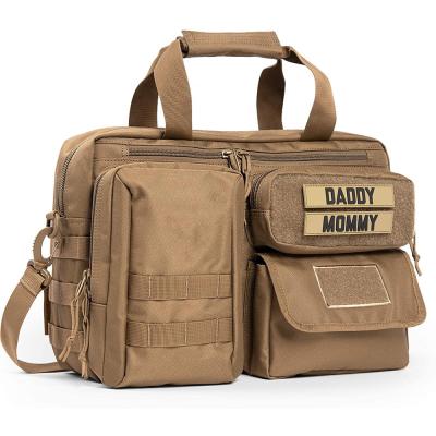 China Waterproof Mens Night Light Multi-Functional And Durable 600D Polyester Tactical Diaper Bag For Dad for sale