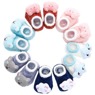 China China Sustainable Factory Winter Shoe Form Floor Thick Soft Ratchet Prewalker Baby Socks for sale