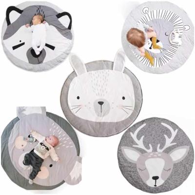 China Round Shape Educational Animal Cotton Design Toy Cartoon Kids Room Decor Soft Picture Props Baby Play Mat for sale