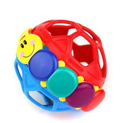 China Hot Sale Rubber Color Hand Grip Musical Smart Baby Bell Soft Toy Teether Ball Rattle Toy Teether Ball Toy for sale