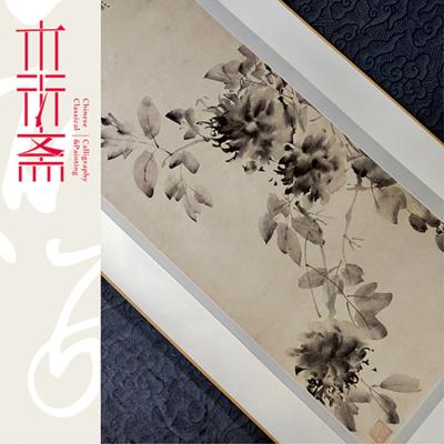 China Chinese Ancient Peony Wall Art Painting Traditional Chinese Ink Landscape Painting Style Ink Painting for sale