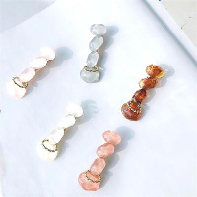 China Japan and Korean Style Resin Acrylic Geometric Irregular Transparent Hair Clips Barrettes for Kids Hair Accessories for sale