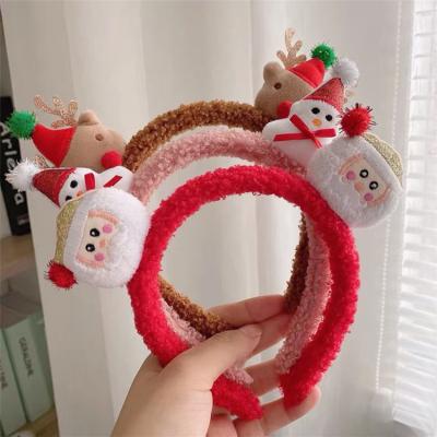 China New 2021 European and American style Santa Claus Snowman Christmas Hair Bands headbands children's Christmas hair accessories party for sale