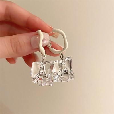 China TRENDY Fashion Resin Acrylic Irregular Transparent Drop Earrings For Women Jewelry 2021 for sale