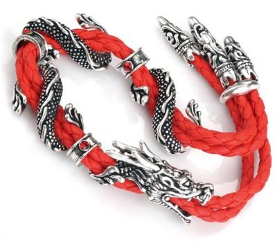 China Adjustable Chinese Dragon Vintage Vintage Red Rope Bracelets and Bangles for Men Women Gifts for sale