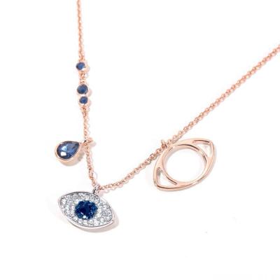 China Blue Crystal Evil Eyes Pendant Necklaces Vintage Women Chokers Necklace Christmas Gifts for sale