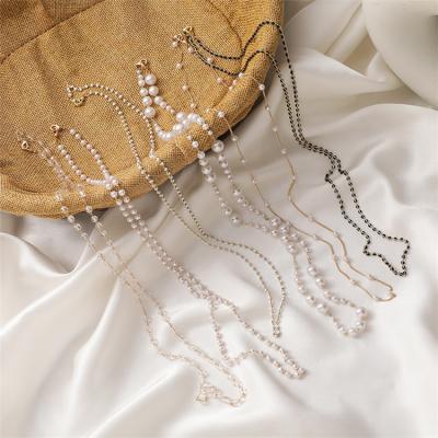 China Fashionable Korean Trendy Glasses Bead Crystal Beaded Chain Necklace Women for sale